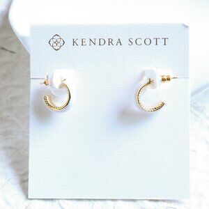 Kendra Scott Ainsley Gold White Enamel Earrings